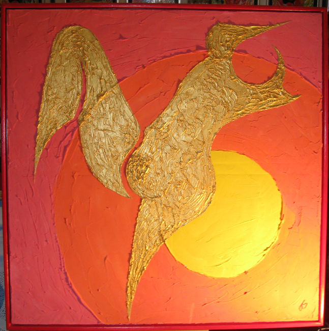 Peinture intitulée "guld1.jpg" par Jts Kunstmaler(Dot)Dk, Œuvre d'art originale