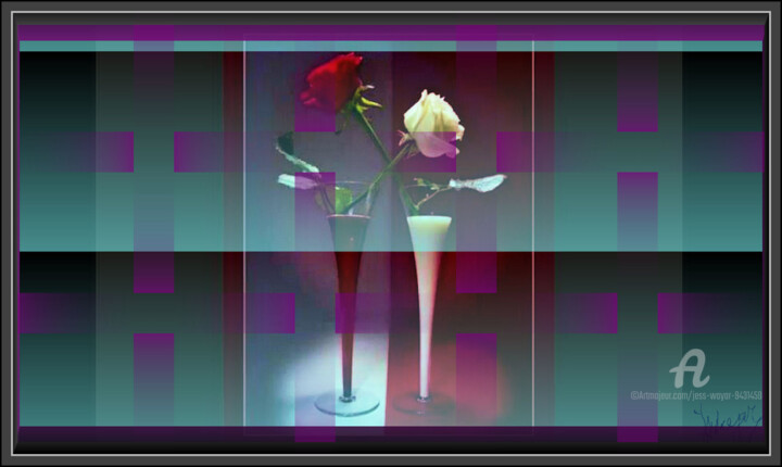 Arts numériques intitulée ""Enjoy flowers"" par Jess Wayar, Œuvre d'art originale