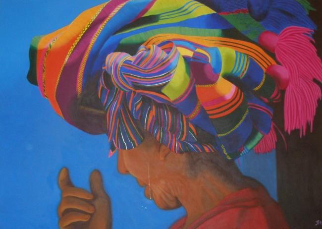 绘画 标题为“femme au turban” 由Jessc, 原创艺术品, 油