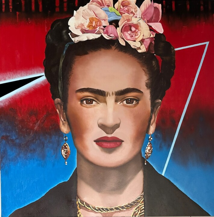 Pintura titulada "Frida kahlo" por Jessica Amoruso, Obra de arte original, Oleo
