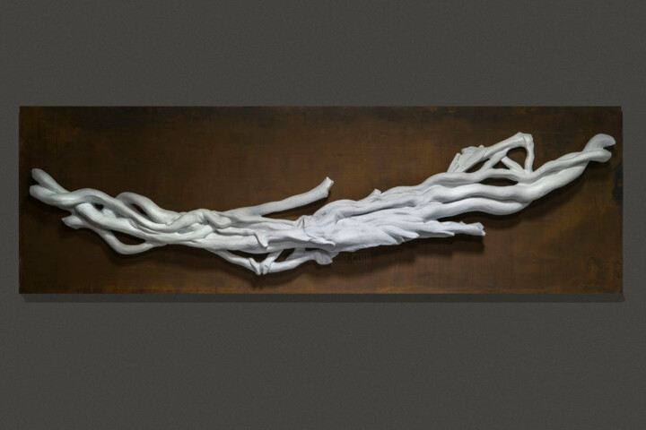 Scultura intitolato "Roots" da Jessica Ielpo, Opera d'arte originale, Pietra Montato su Metallo