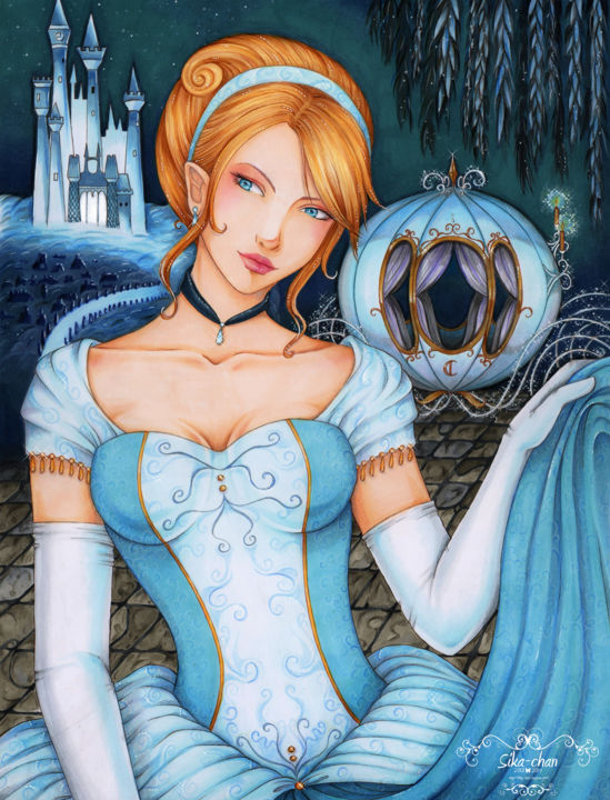 Drawing titled "Cendrillon" by Sika-Chan, Original Artwork, Marker