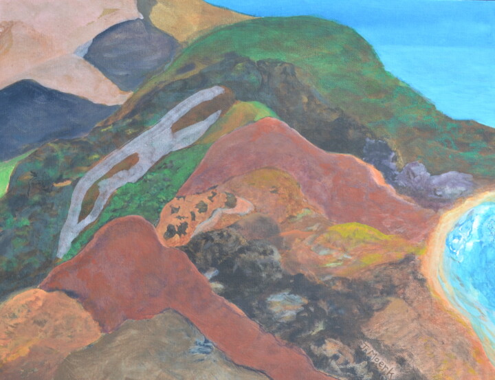 Painting titled "Kau Coast #1" by Jessie Moerk Nee Hogg, Original Artwork, Acrylic