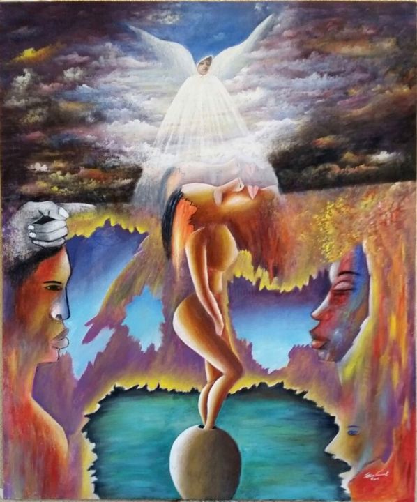Peinture intitulée "supplication" par Jessie Vincent, Œuvre d'art originale,