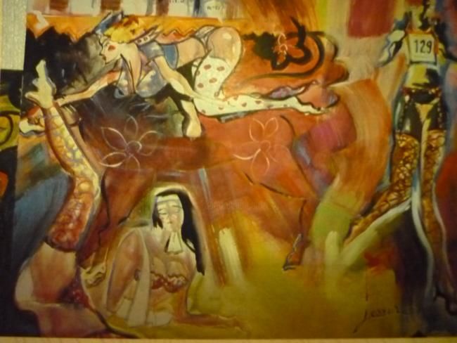 Peinture intitulée "Femmes d'abord" par Jessuro, Œuvre d'art originale, Huile