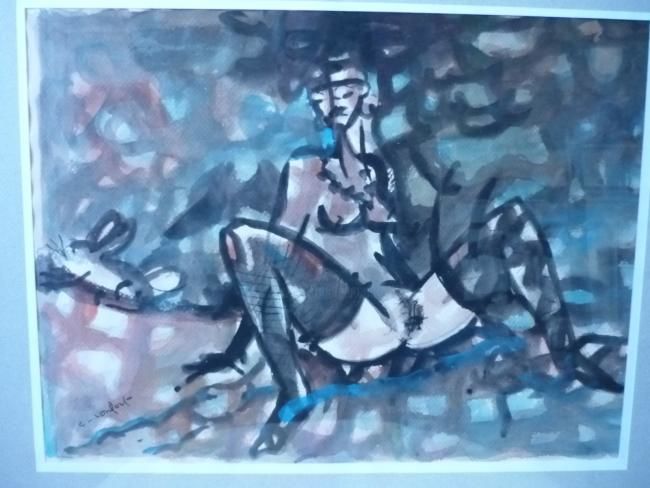 Peinture intitulée "La fille au Lapin" par Jessuro, Œuvre d'art originale, Huile