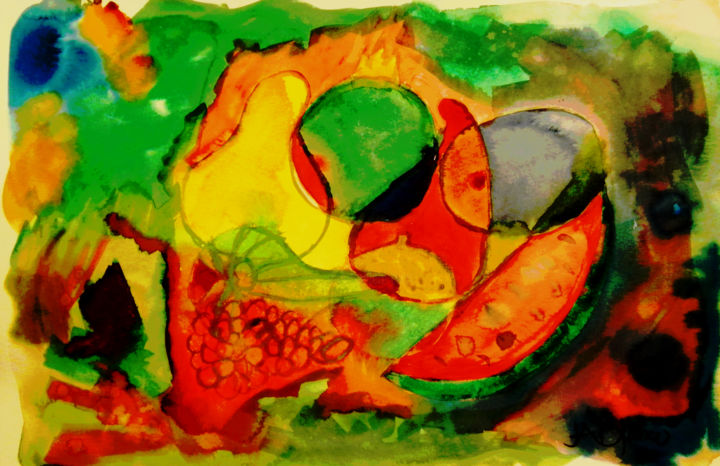 Peinture intitulée "frutas.jpg" par Jesus Alberto Blanco, Œuvre d'art originale