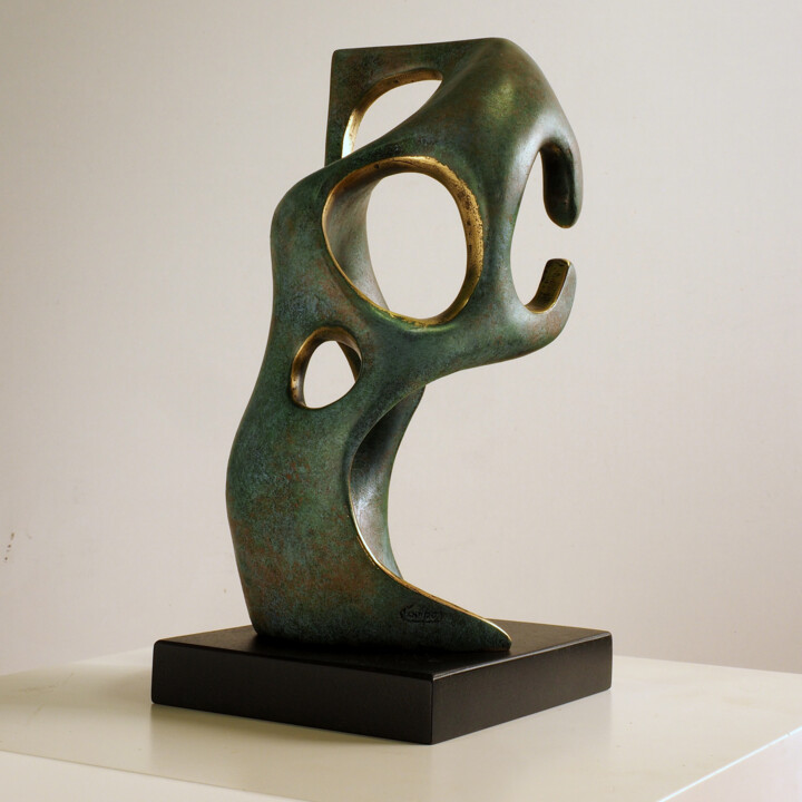 Sculptuur getiteld "Rodin's Thinker spa…" door Jesús Campos, Origineel Kunstwerk, Bronzen