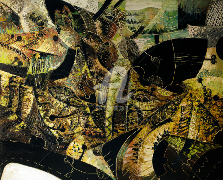 Pintura titulada "Orgía Picassiana" por Jesús Lara Sotelo, Obra de arte original, Oleo