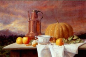 Pintura titulada "Calabaza al atardec…" por Jesús Simón Pizarro, Obra de arte original