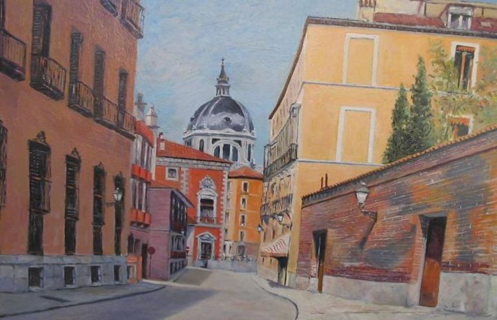 Peinture intitulée "calle sacramento" par Jesús Adan, Œuvre d'art originale