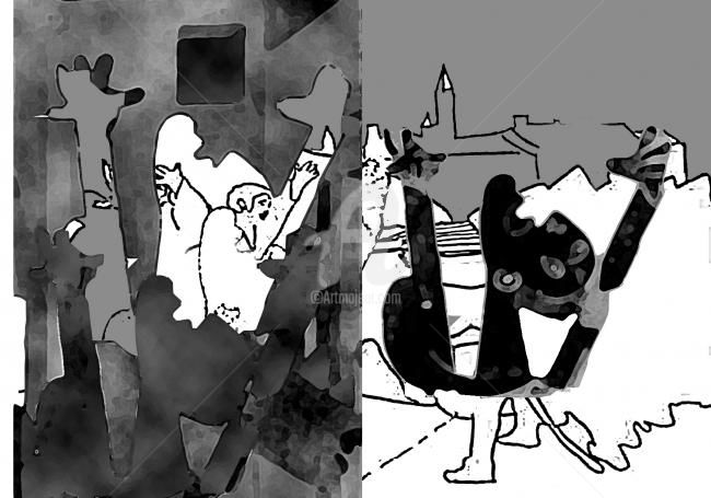 「ciudad Guernica seg…」というタイトルのデジタルアーツ Jesús Ángel Pardo Álvarezによって, オリジナルのアートワーク