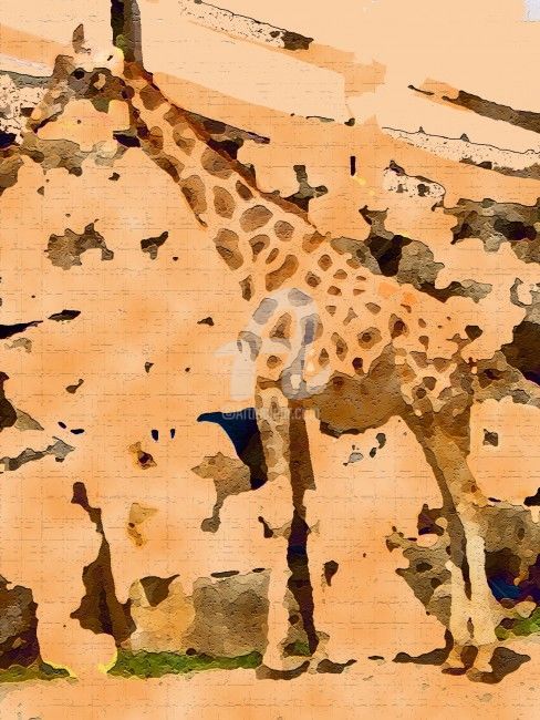 Artes digitais intitulada "ciudad de girafas" por Jesús Ángel Pardo Álvarez, Obras de arte originais