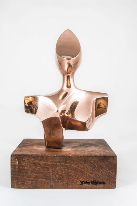 Sculpture titled "Cubic Female Torso" by Jesus Valencia, Original Artwork, Bronze