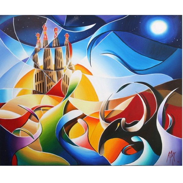 Painting titled "4808812-gaudi-in-th…" by Jewel Durand, Original Artwork