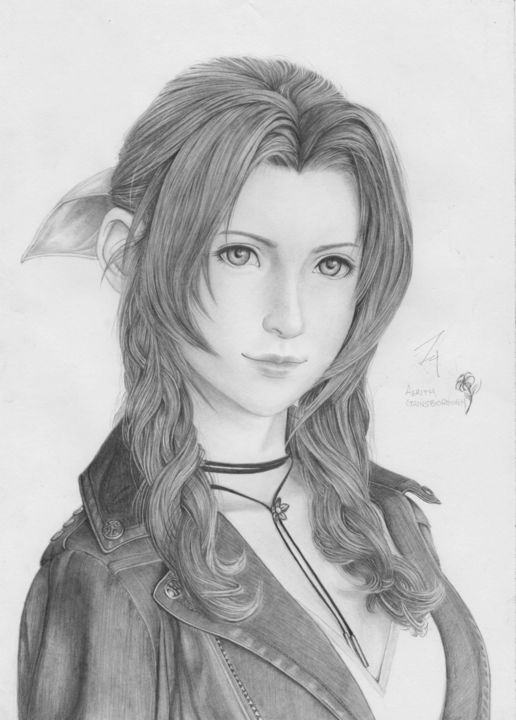 Рисунок под названием "Final Fantasy Vll…" - Jex Laimen, Подлинное произведение искусства, Карандаш
