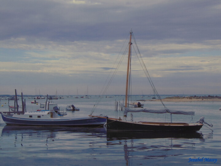 Peinture intitulée "Pinasse Cap-Ferret" par Jezabel Massy, Œuvre d'art originale, Photographie numérique