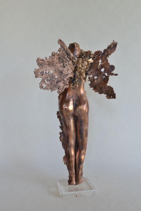 Scultura intitolato "Woman angel" da Jean-François Lemaire, Opera d'arte originale, Metalli