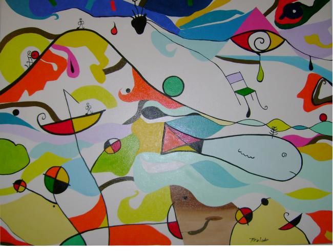 Pintura intitulada ""Sísifo e a baleia"" por Jfmachado, Obras de arte originais, Óleo