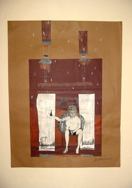 Ζωγραφική με τίτλο "desde mi silla" από Johan Paul Galue, Αυθεντικά έργα τέχνης