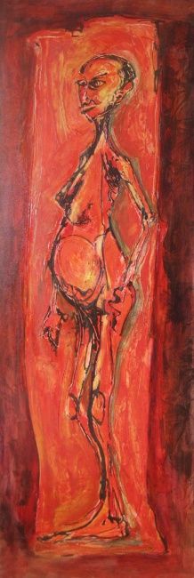 Peinture intitulée "maternité 2" par Jean-Henri Barrau, Œuvre d'art originale