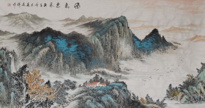 Painting titled "Works No.70:Purple…" by Lianxiang Jiang 姜连祥, Original Artwork, Pigments