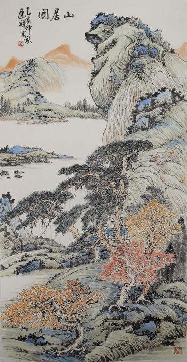 Картина под названием "Works No.57：Mountai…" - Lianxiang Jiang 姜连祥, Подлинное произведение искусства, Пигменты