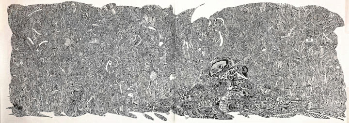 Zeichnungen mit dem Titel "思想的绽放" von Jianxing Li, Original-Kunstwerk, Kugelschreiber