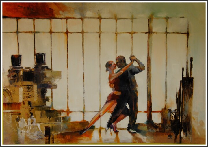 Pintura intitulada "Le temps d'un tango" por Jicé, Obras de arte originais