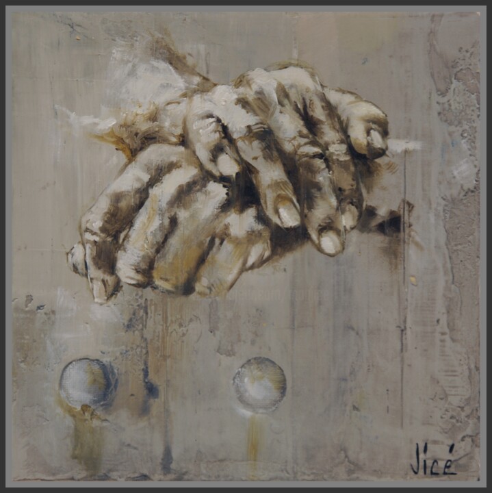 Malarstwo zatytułowany „3 nuances de gris” autorstwa Jicé, Oryginalna praca, Olej