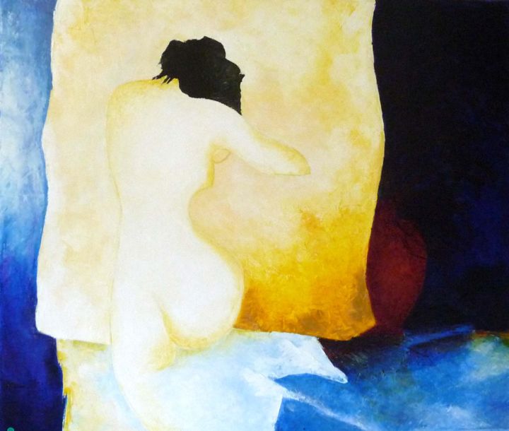 Painting titled "Intimité inspiratio…" by Jean-Claude Waelput (Jicé), Original Artwork, Oil