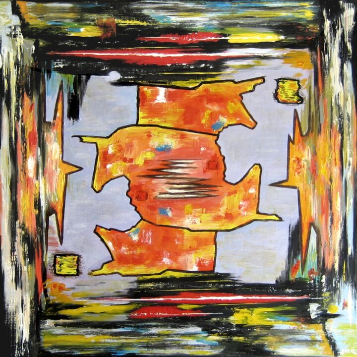 Peinture intitulée "arena" par Jicé, Œuvre d'art originale, Huile