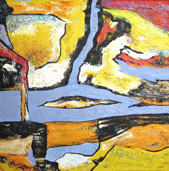 Painting titled "delta" by Jicé, Original Artwork, Oil