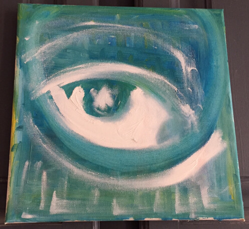 Painting titled "My eye" by Jicey Carina, Original Artwork, Oil