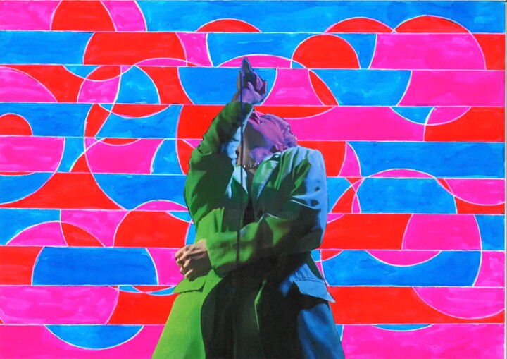 Collages intitulée "Inspired by Gervais…" par Jiel, Œuvre d'art originale, Encre