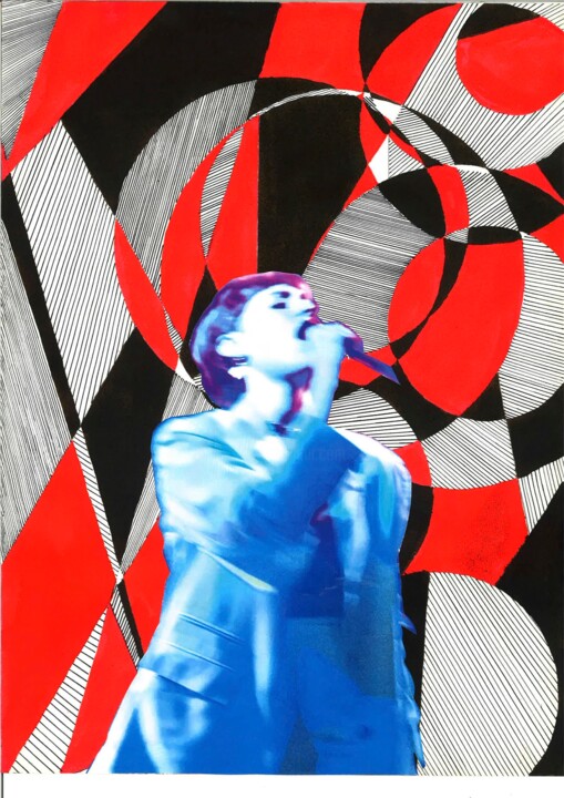 Collages intitolato "Inspired by Gervais…" da Jiel, Opera d'arte originale, Penna gel