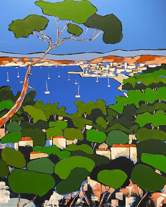 Malerei mit dem Titel "VUE SUR LA GRANDE B…" von Jiel, Original-Kunstwerk, Acryl