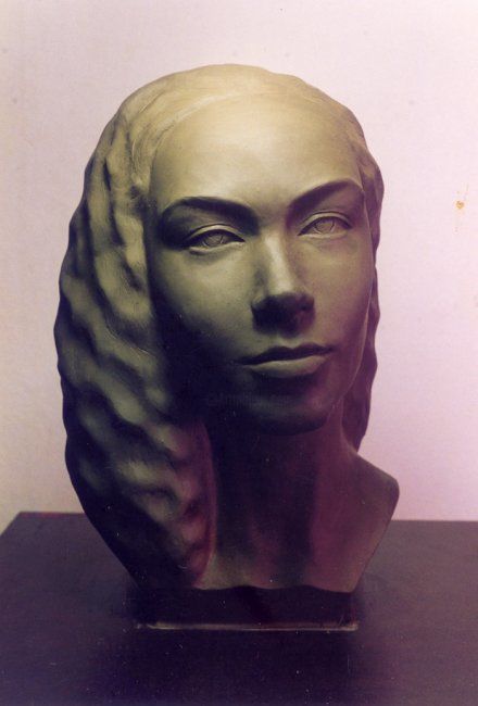 Скульптура под названием "Womans portrait" - Ji Hong Zhang, Подлинное произведение искусства, Другой