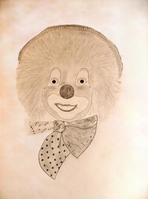 Drawing titled "Clown sépia" by Jean-Jacques Gomez, Original Artwork, Other