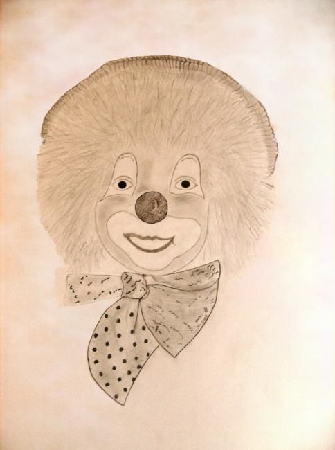 Dibujo titulada "Clown sépia" por Jean-Jacques Gomez, Obra de arte original, Otro