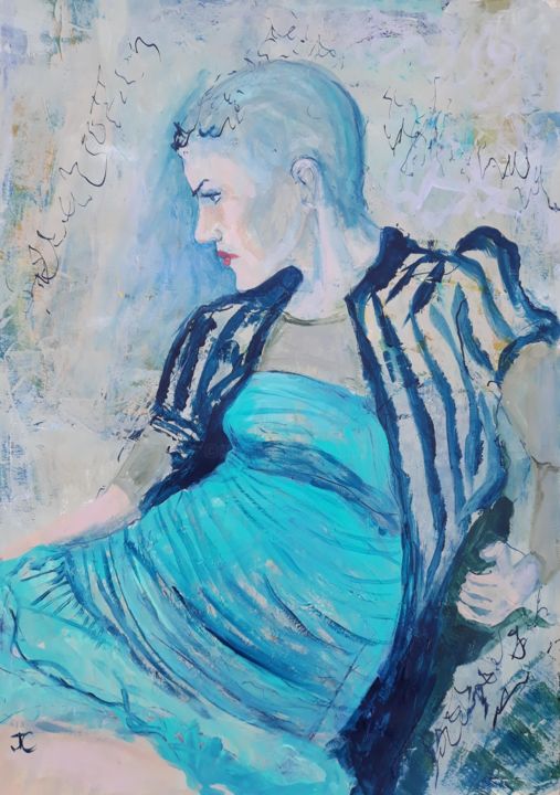 Pittura intitolato "Girl with Attitude" da Jill Carrott, Opera d'arte originale, Acrilico