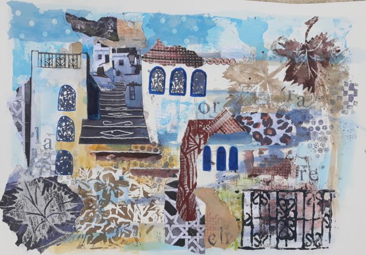 Collages titled "Scenes of Frigilian…" by Jill Carrott, Original Artwork, Ink