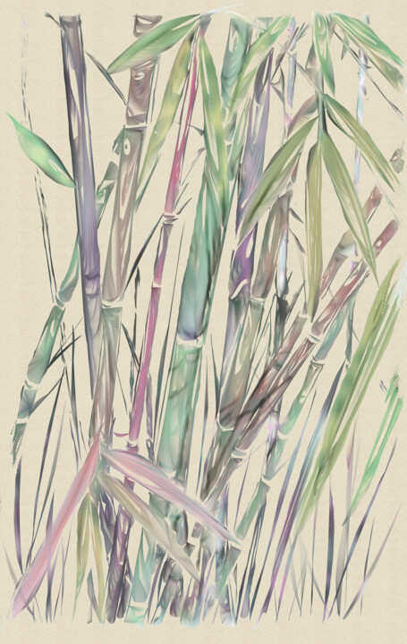 Digital Arts titled "Bamboo Dream" by Jill Annette Johnson, Original Artwork, Digital Painting