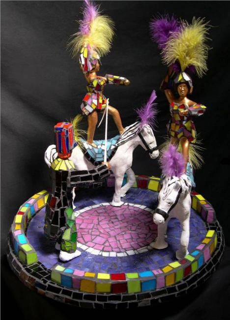 Sculptuur getiteld "Circus Riders" door Jill Nassau, Origineel Kunstwerk, Anders