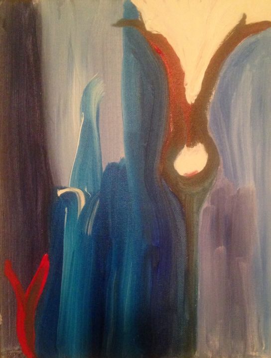 Painting titled "Night" by Jill Midthune, Original Art, Acrylic