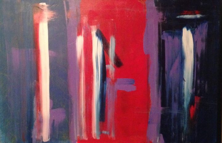 Painting titled "Purple and red" by Jill Midthune, Original Art, Acrylic