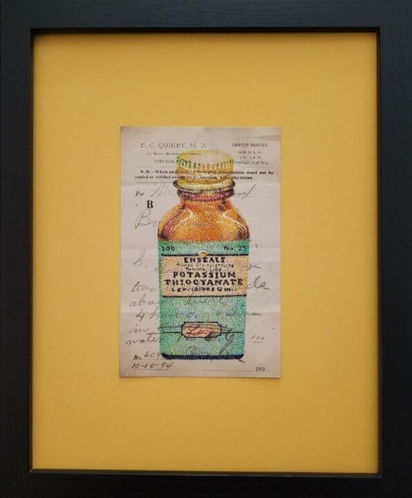 Dessin intitulée "Potassium Thiocyana…" par Jim Haller, Œuvre d'art originale, Encre Monté sur Autre panneau rigide