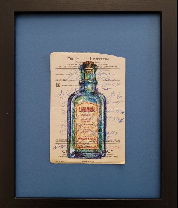Dessin intitulée "Laudanum" par Jim Haller, Œuvre d'art originale, Encre Monté sur Autre panneau rigide