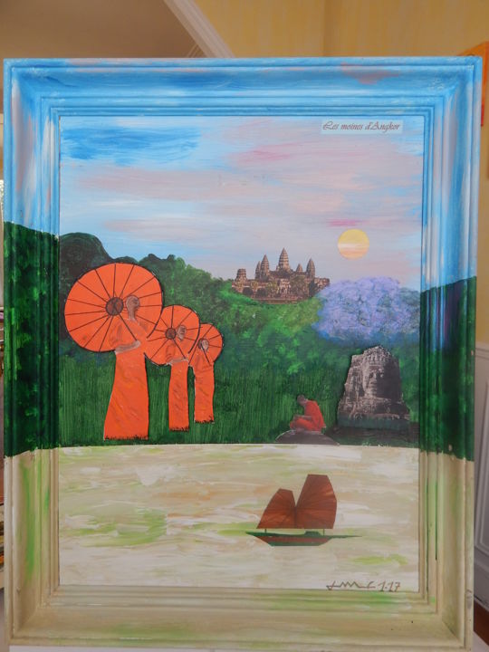 Peinture intitulée "les moines photogra…" par Jean Marc Cornille, Œuvre d'art originale,