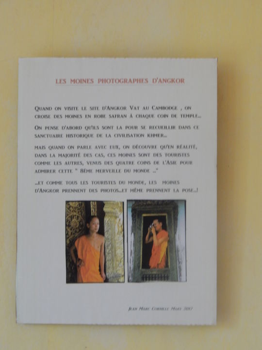 Peinture intitulée "les moines d'Angkor…" par Jean Marc Cornille, Œuvre d'art originale,